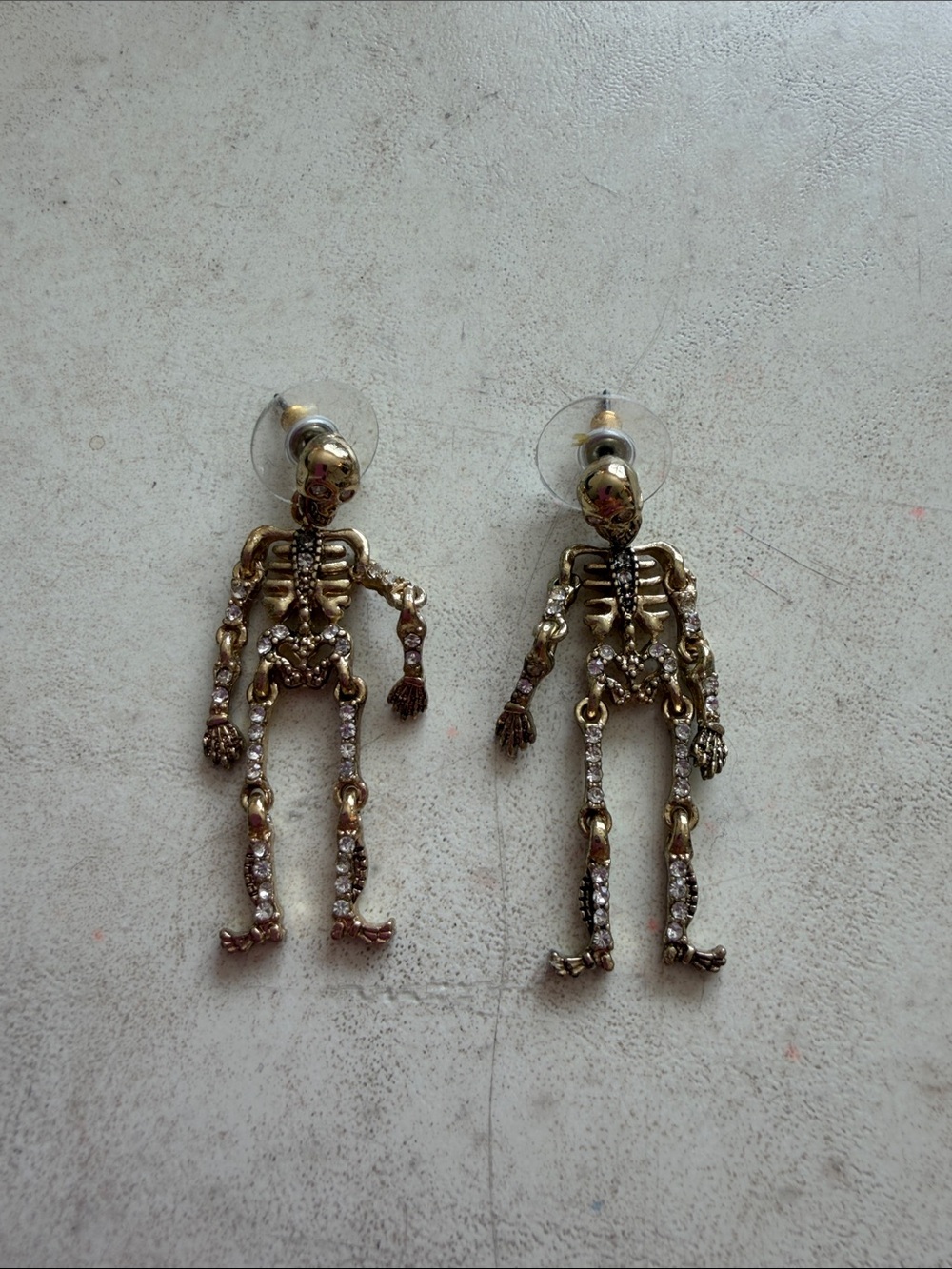 Gold Skeleton Dangle Earrings - Fashion Jewelry